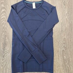 Ivivva Fly Tech Navy Long Sleeve Top - Size 8